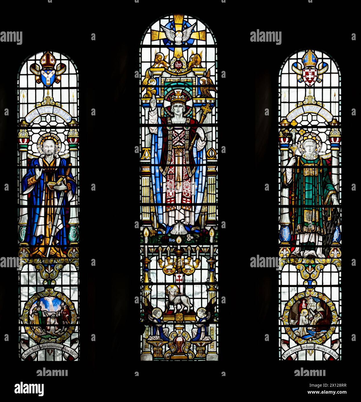 Das Ostfenster, St. Paul`s Church, Foleshill Road, Coventry, West Midlands, England, UK Stockfoto